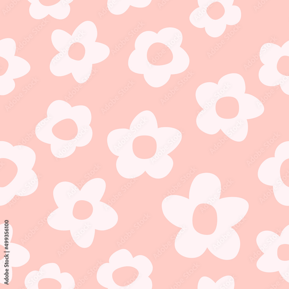 Flowers seamless pattern. pink flowers pattern simple design. modern elements. flowers on a pink background. illustration vector 10 eps.