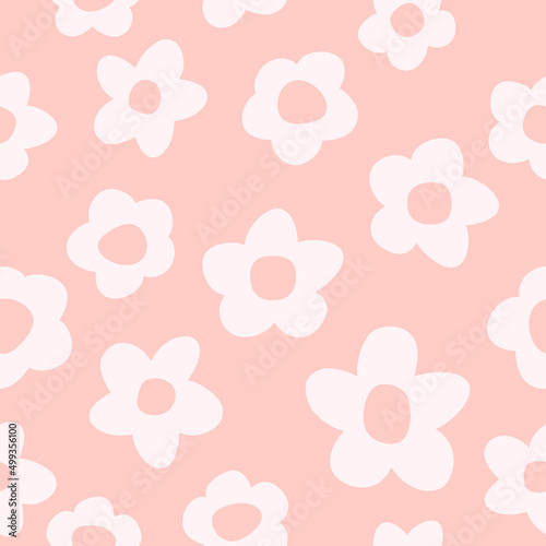 Flowers seamless pattern. pink flowers pattern simple design. modern elements. flowers on a pink background. illustration vector 10 eps.