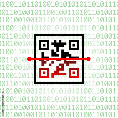 QR code scanning. vector icon