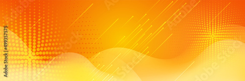 Modern colorful banner template. Yellow and orange banner design. futuristic technology science background design. Yellow orange vector abstract graphic design. Banner Pattern background template.