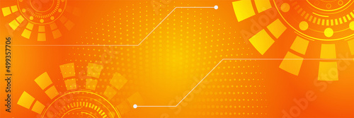 Modern colorful banner template. Yellow and orange banner design. futuristic technology science background design. Yellow orange vector abstract graphic design. Banner Pattern background template.