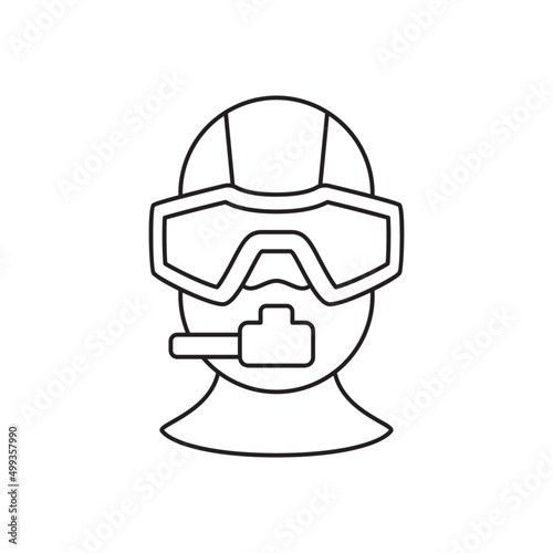 Diving, scuba, snorkel icon line style icon, style isolated on white background
