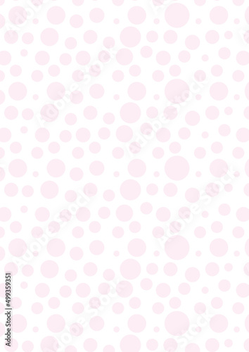 It is a wallpaper background with pink polka dots randomly scattered.