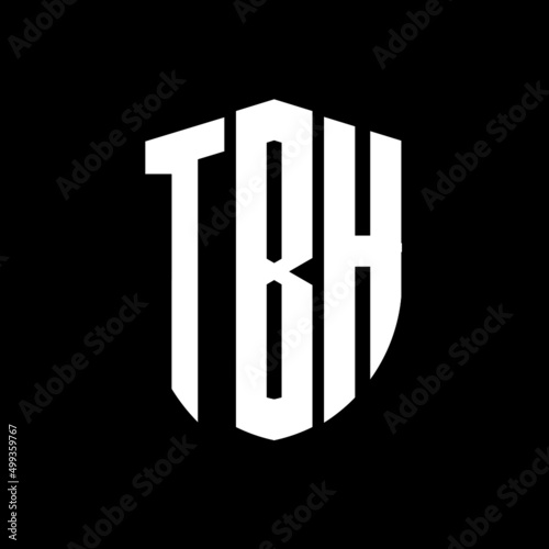 TBH letter logo design. TBH modern letter logo with black background. TBH creative  letter logo. simple and modern letter logo. vector logo modern alphabet font overlap style. Initial letters TBH  photo