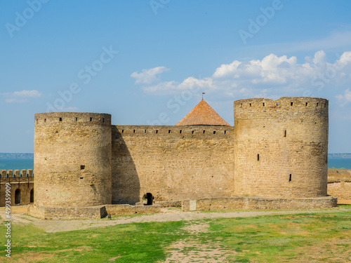 Akkerman fortress. Medieval castle near the sea. Stronghold in Ukraine. Ruins of the citadel of the Bilhorod-Dnistrovskyi fortress, Ukraine. One of the largest fortresses in Eastern Europe photo