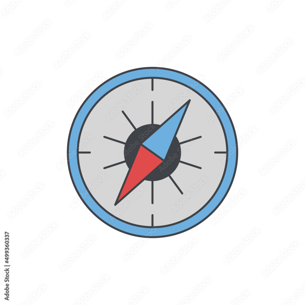 Camping compass icon in color icon, isolated on white background 