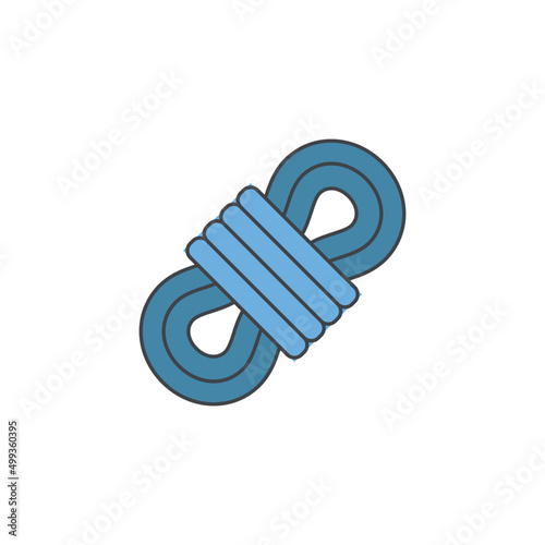 Climbing coil moutaineering icon in color icon, isolated on white background 
