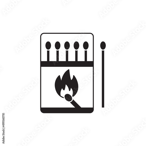 Camping match icon in black flat glyph, filled style isolated on white background