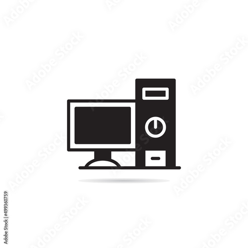 pc and desktop computer icon vector illustration