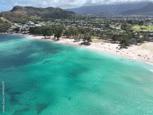 Lush Lanikai Beach near Kailua in Oahu, Hawaii
