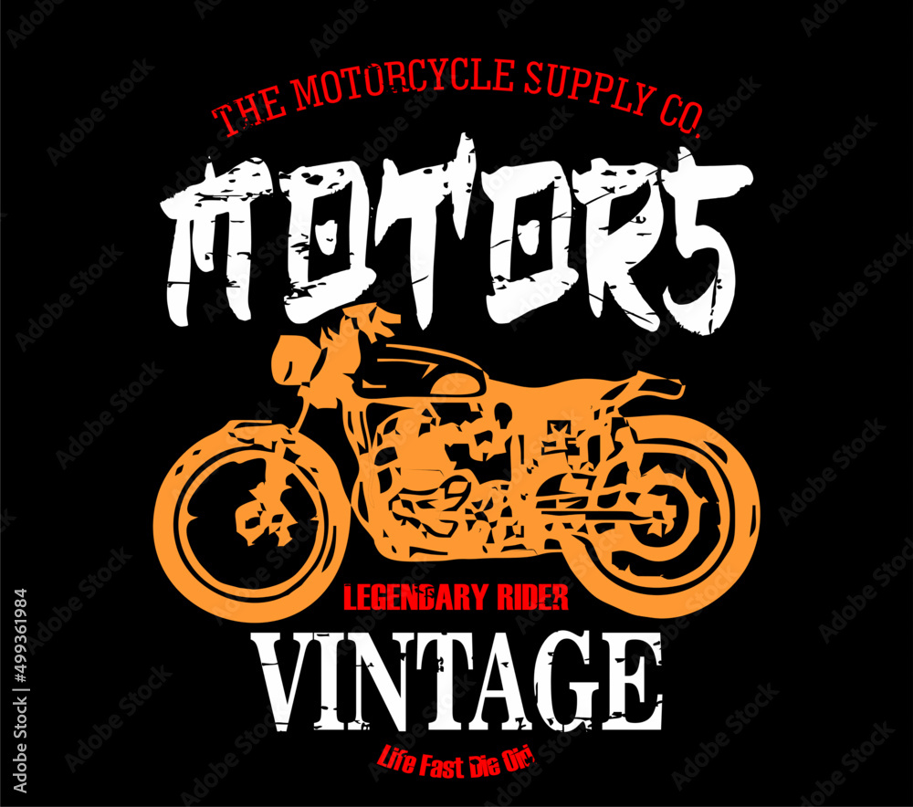 illustration vector logo of motor club vintage design