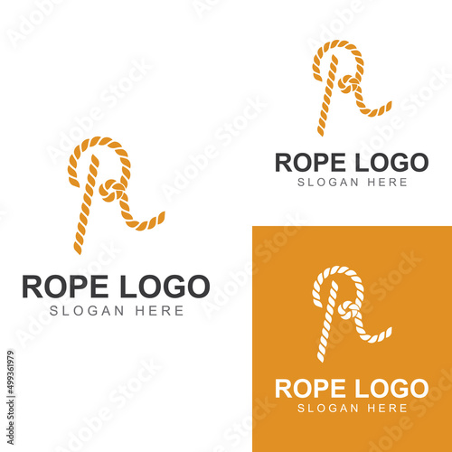 Rope logo using a vector illustration design template