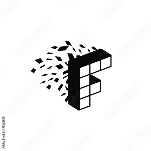 abstract letter F logo vector