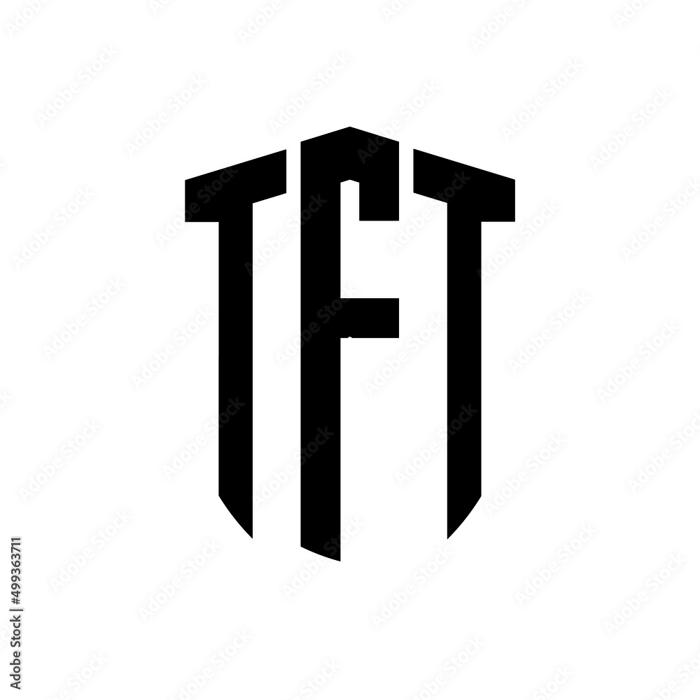 TFT letter logo design. TFT modern letter logo with black background ...
