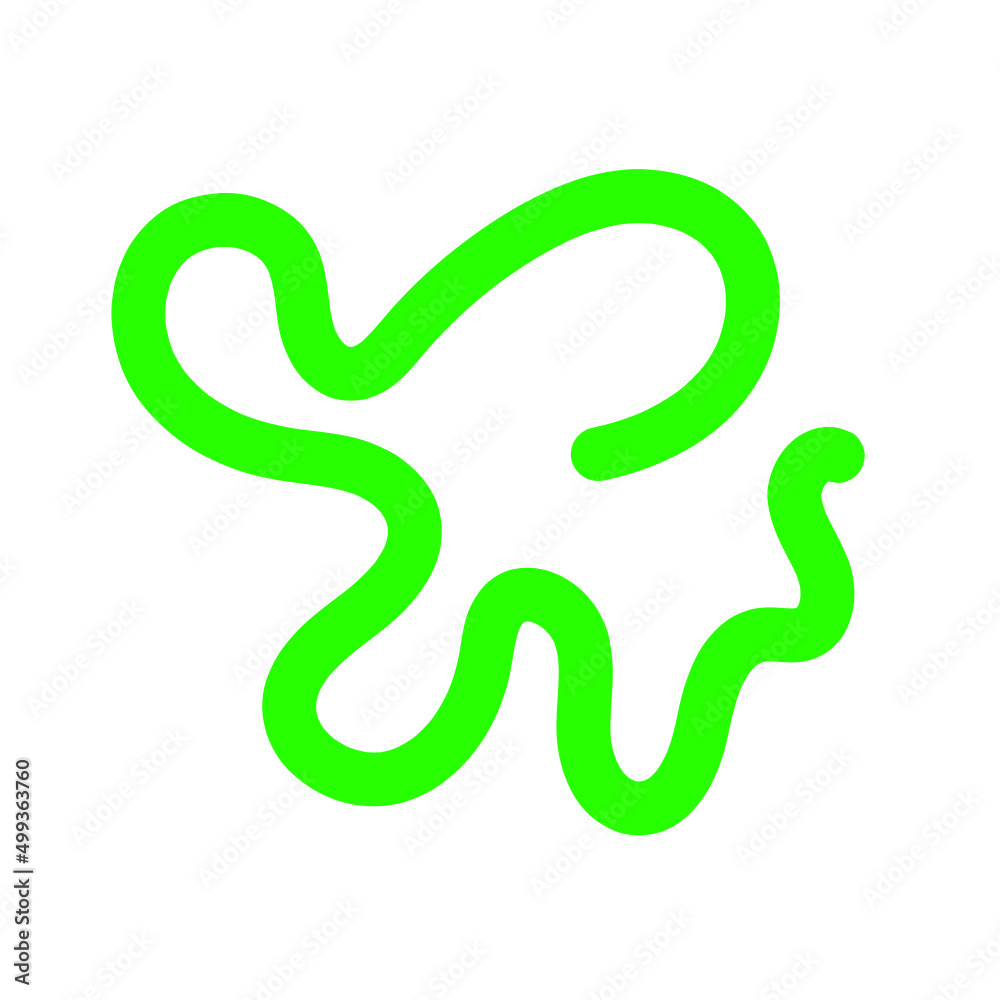 Abstract Organic Shape Vector Illustration Neon Green Abstract Organic Shape Vector Illustration Neon Green