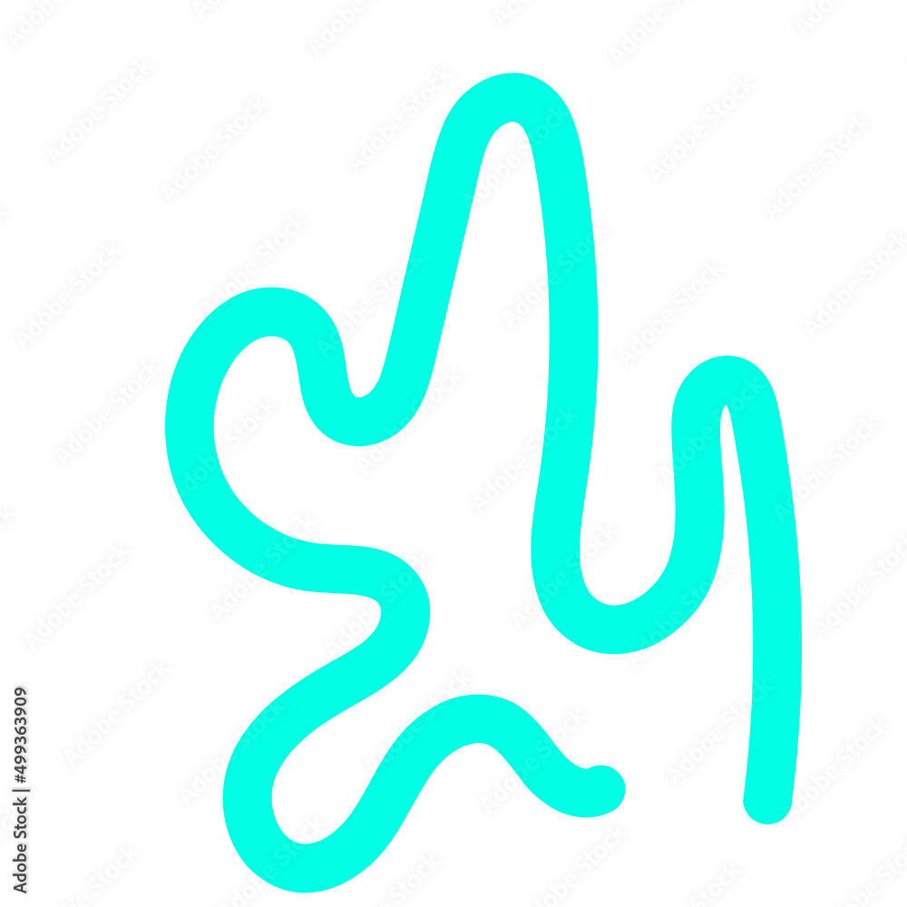 Abstract Organic Shape Vector Illustration Neon Blue Abstract Organic Shape Vector Illustration Neon Blue
