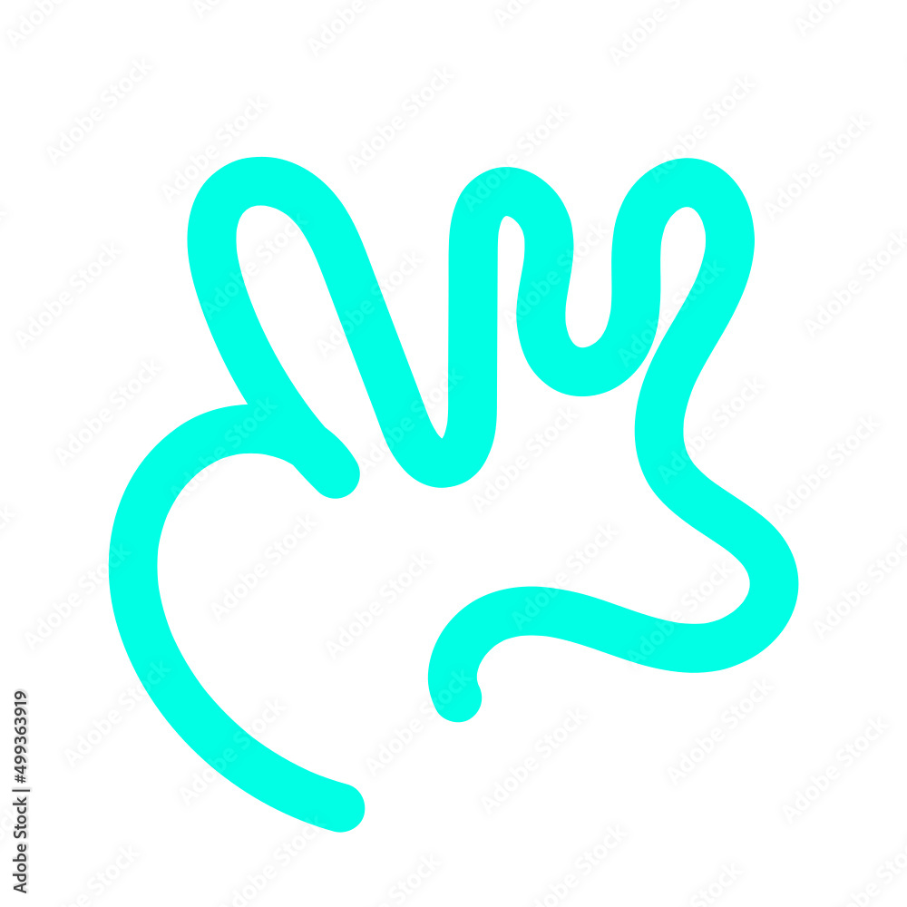 Abstract Organic Shape Vector Illustration Neon Blue Abstract Organic Shape Vector Illustration Neon Blue