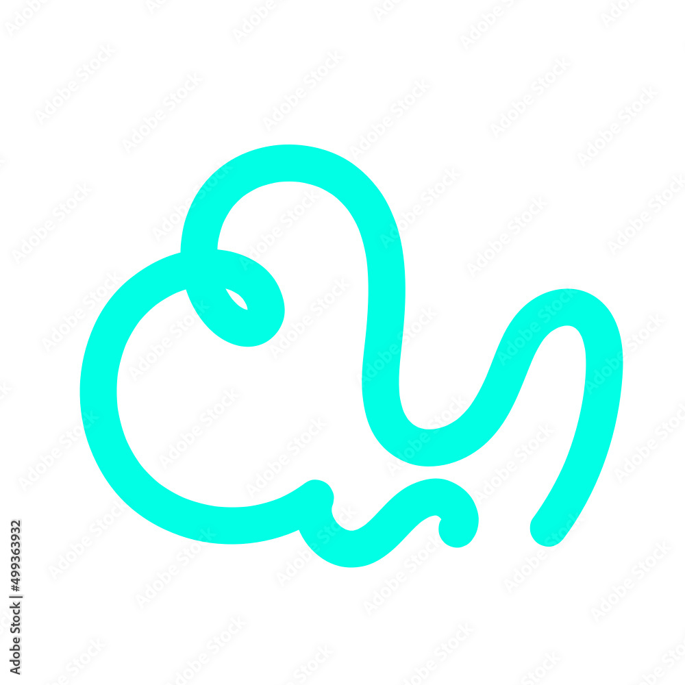 Abstract Organic Shape Vector Illustration Neon Blue Abstract Organic Shape Vector Illustration Neon Blue