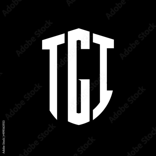 TGI letter logo design. TGI modern letter logo with black background. TGI creative  letter logo. simple and modern letter logo. vector logo modern alphabet font overlap style. Initial letters TGI  photo