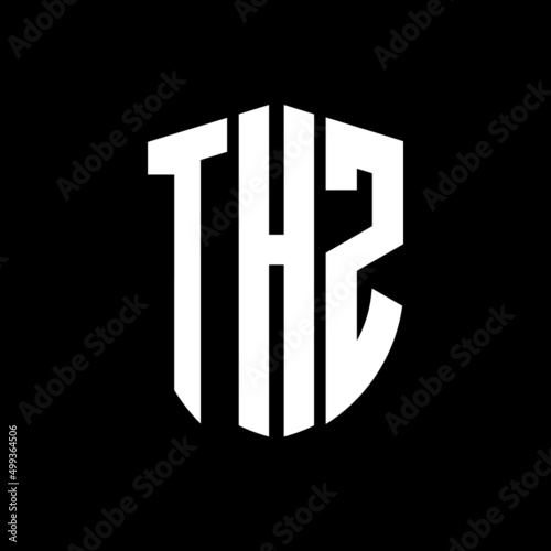 THZ letter logo design. THZ modern letter logo with black background. THZ creative  letter logo. simple and modern letter logo. vector logo modern alphabet font overlap style. Initial letters THZ  photo