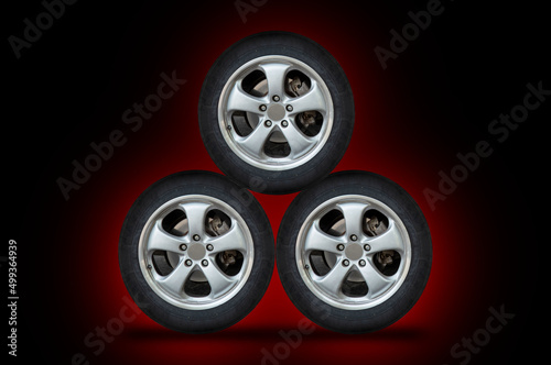 Car wheel technology Separated from the background Flat, broken, separated from the background Security, Insurance