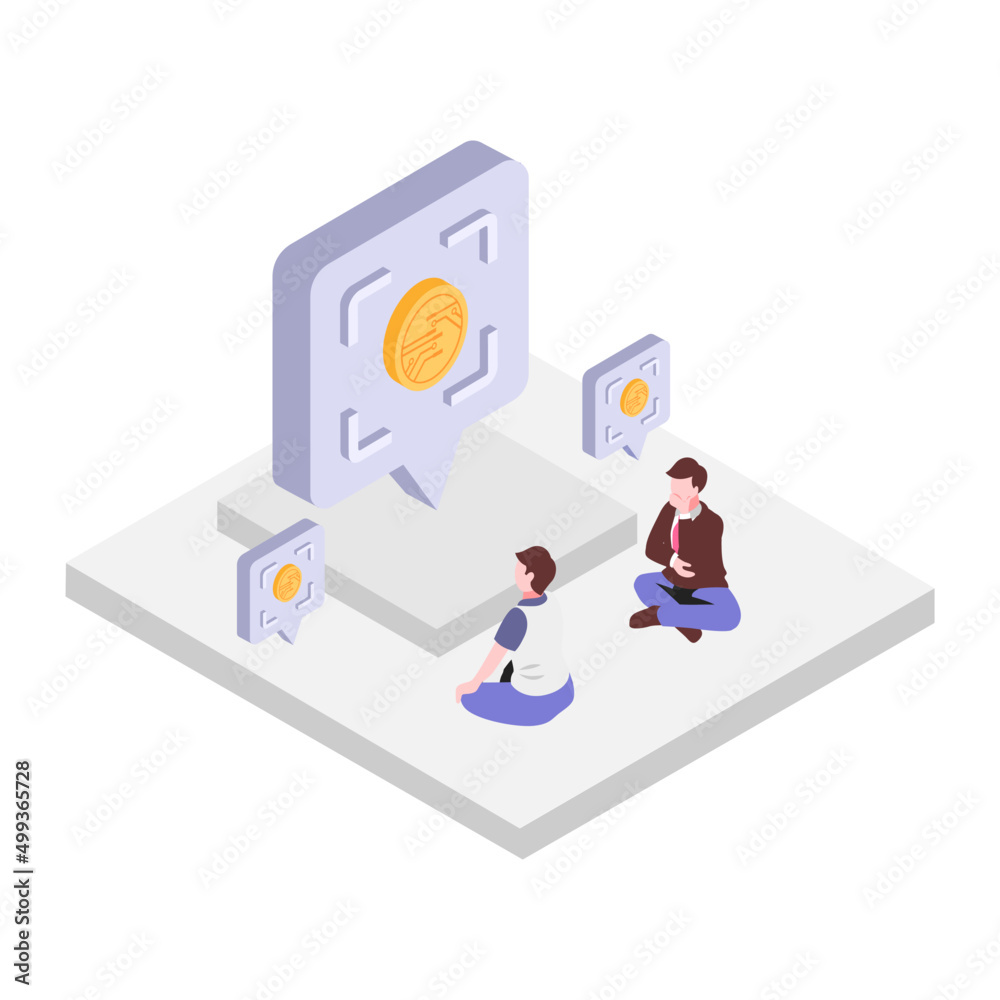 Isometric Business people working together and developing a successful business strategy Isometric Business people working together and developing a successful business strategy