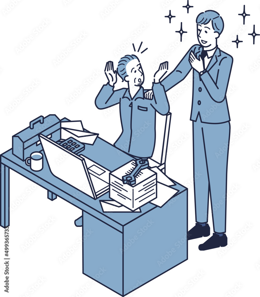 経理や事務作業に困る町工場の男性経営者 事業者 Stock Vector Adobe Stock 経理や事務作業に困る町工場の男性経営者 事業者 Stock Vector Adobe Stock