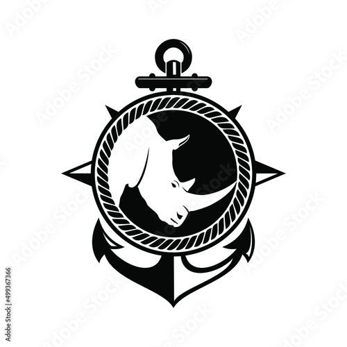 abstract rhino logo vector