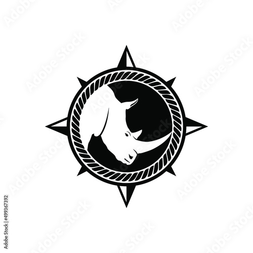 abstract rhino logo vector