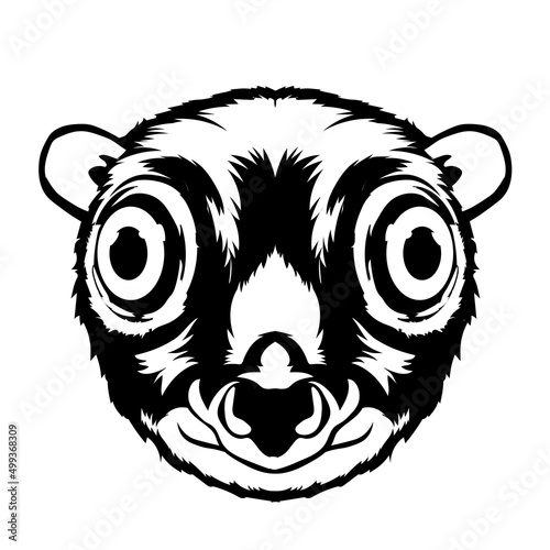 Colugo face vector iilustration in hand drawn style, perfect for tshirt and mascot design  photo