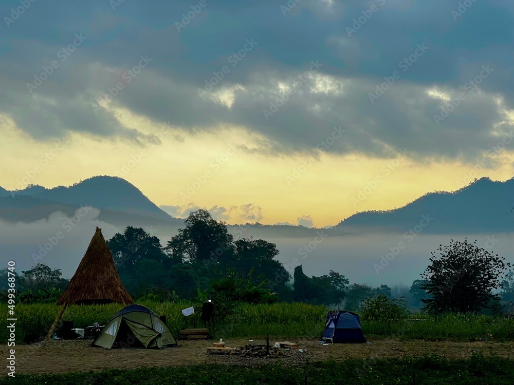 camping in the mountains