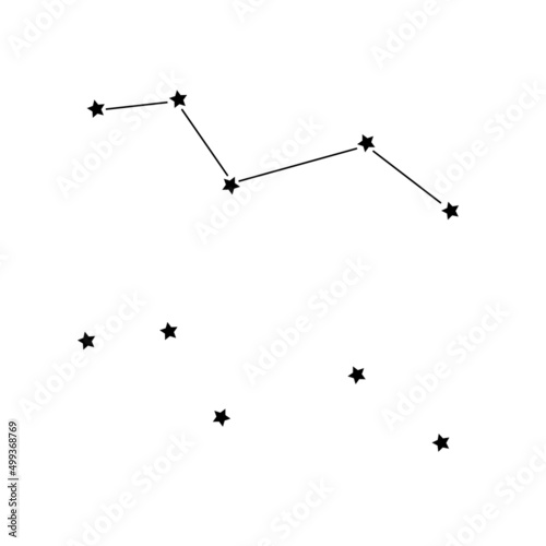 constellation of the Fox (lat. Vulpecula) on a white background. photo