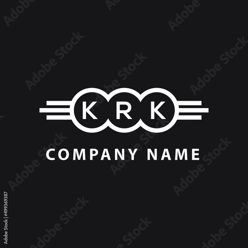 KRK letter logo design on black background. KRK  creative initials letter logo concept. KRK letter design.