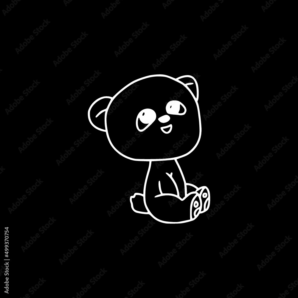 Teddy bear linear hand drawn icon isolated on dark background Teddy bear linear hand drawn icon isolated on dark background