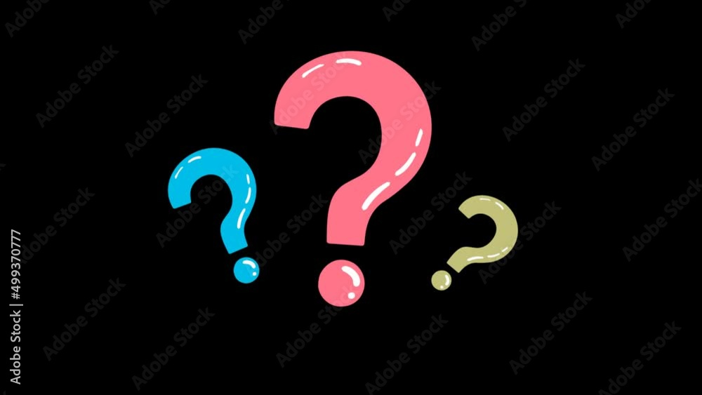 Multiple cute question marks appear, alpha channel Multiple cute question marks appear, alpha channel