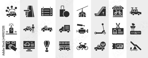 aerodrome filled icons set. editable glyph icons such as carsharing, final call, bike shop, authorized dealer, car engine, air traffic controller, hot air, shift vector.