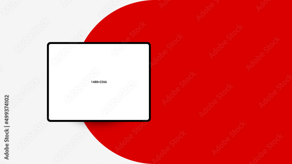 horizontal white blank screen in a black frame on a background with a red pattern. Tablet template or mockup. 1488x2266 pixels. illustration horizontal white blank screen in a black frame on a background with a red pattern. Tablet template or mockup. 1488x2266 pixels. illustration