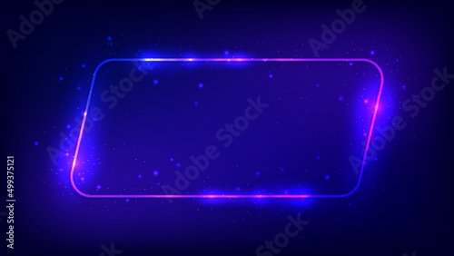 Neon frame with shining effects and sparkles