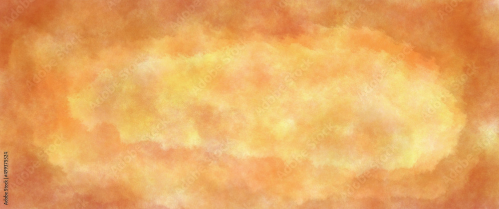 Red orange and yelllow background with watercolor and grunge texture design, colorful textured paper in bright autumn or fall warm sunset colors