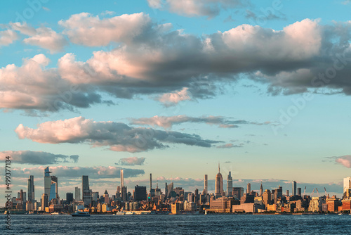 New York downtown centre panoramic view with skyscrapers