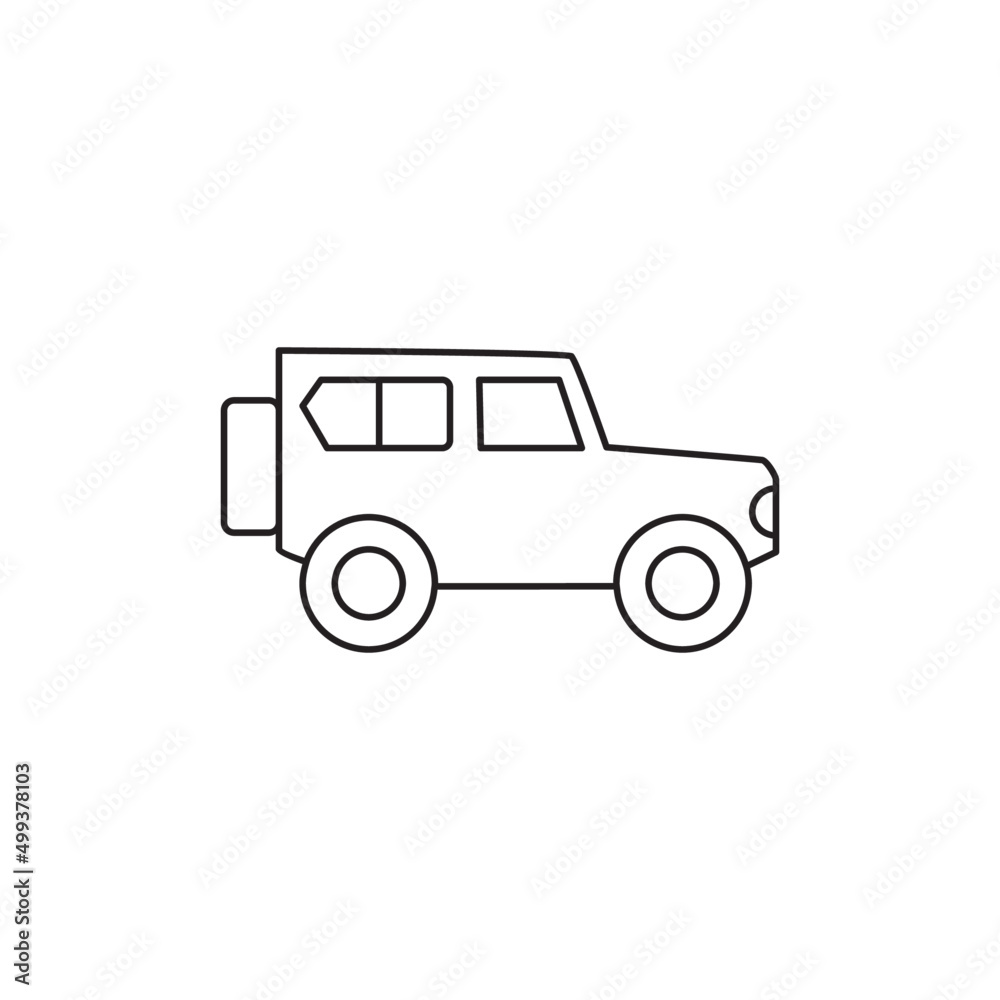 Off road car icon line style icon, style isolated on white background