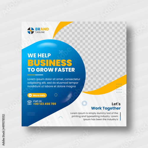 Digital Marketing agency corporate flyer square Instagram social media post and web banner template
