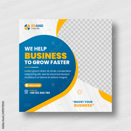Digital Marketing agency corporate flyer square Instagram social media post and web banner template