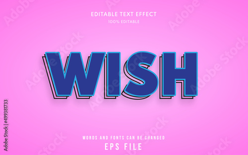 Wish text style effect editable, suitable for headline, title, lettering, etc