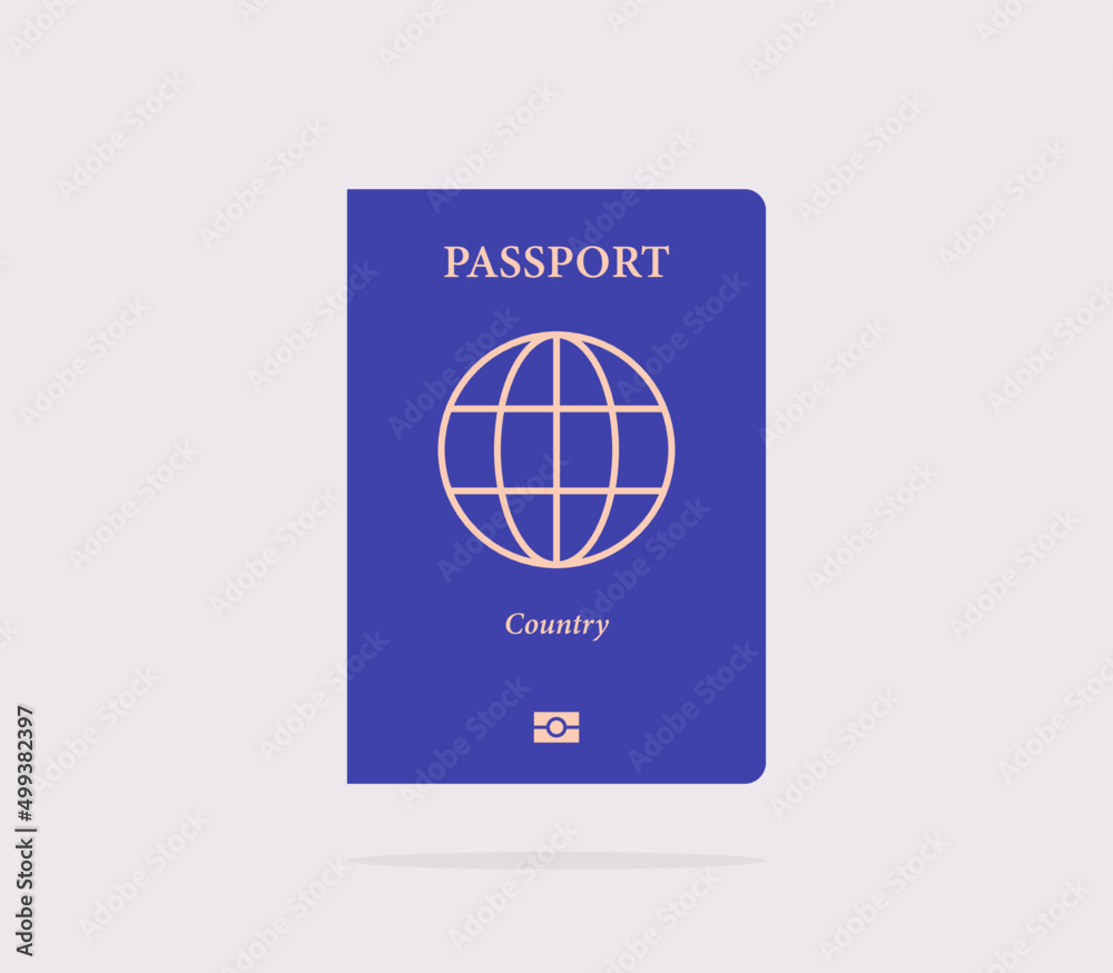International passport and on white background flat vector illustration. International passport and on white background flat vector illustration.