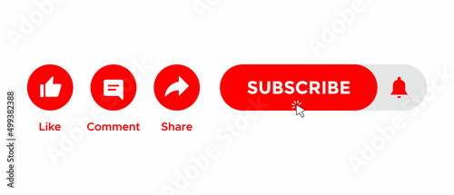 Like, Comment, Share and Subscribe Icon Vector. Illustration Isolated on White Background