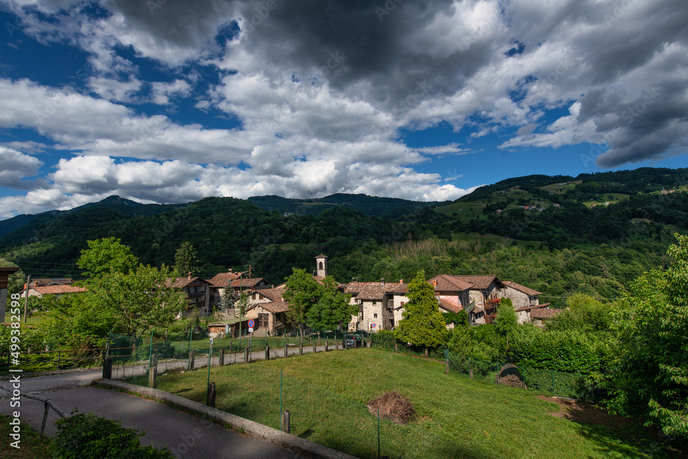 Oneta small village of middle Brembana valley Bergamo Italy