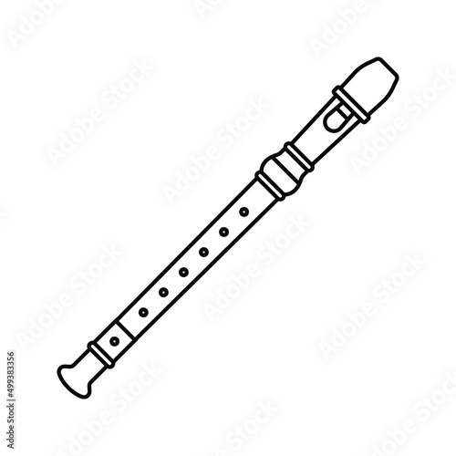 Flute icon. flute musical instrument sign. vector illustration