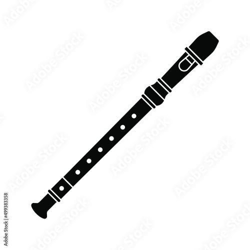 Flute icon. flute musical instrument sign. vector illustration