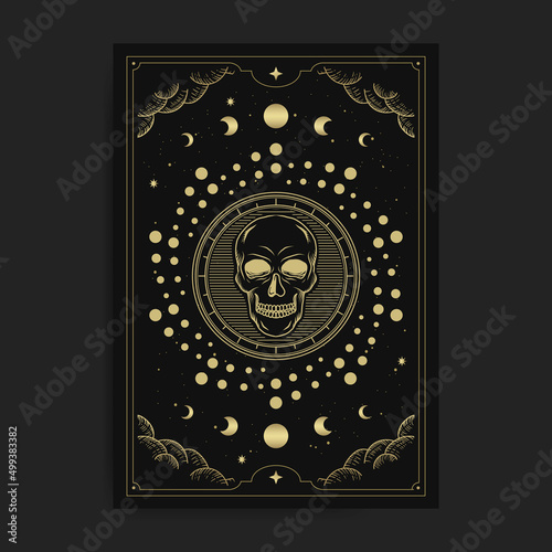 Skull head emblem or symbol card